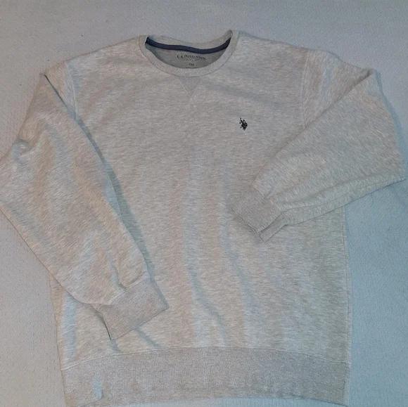 U.S. Polo Assn. Light Heather Gray Crew Neck Sweatshirt - Picture 3 of 9